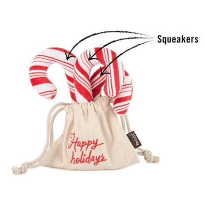 Picture of Holiday Classic Cheerful Candy Canes – P.L.A.Y. Festive Dog